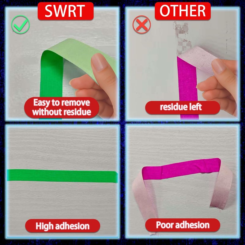 SWRT Neon Gaffer Cloth UV Blacklight Tape for Christmas Decor, 6 Rolls Multi-Color UV Fluorescent Glow in The Dark Tape for Party Decoration, Dance Floors, UV Party (0.6 inch x 33 feet) - Image 5